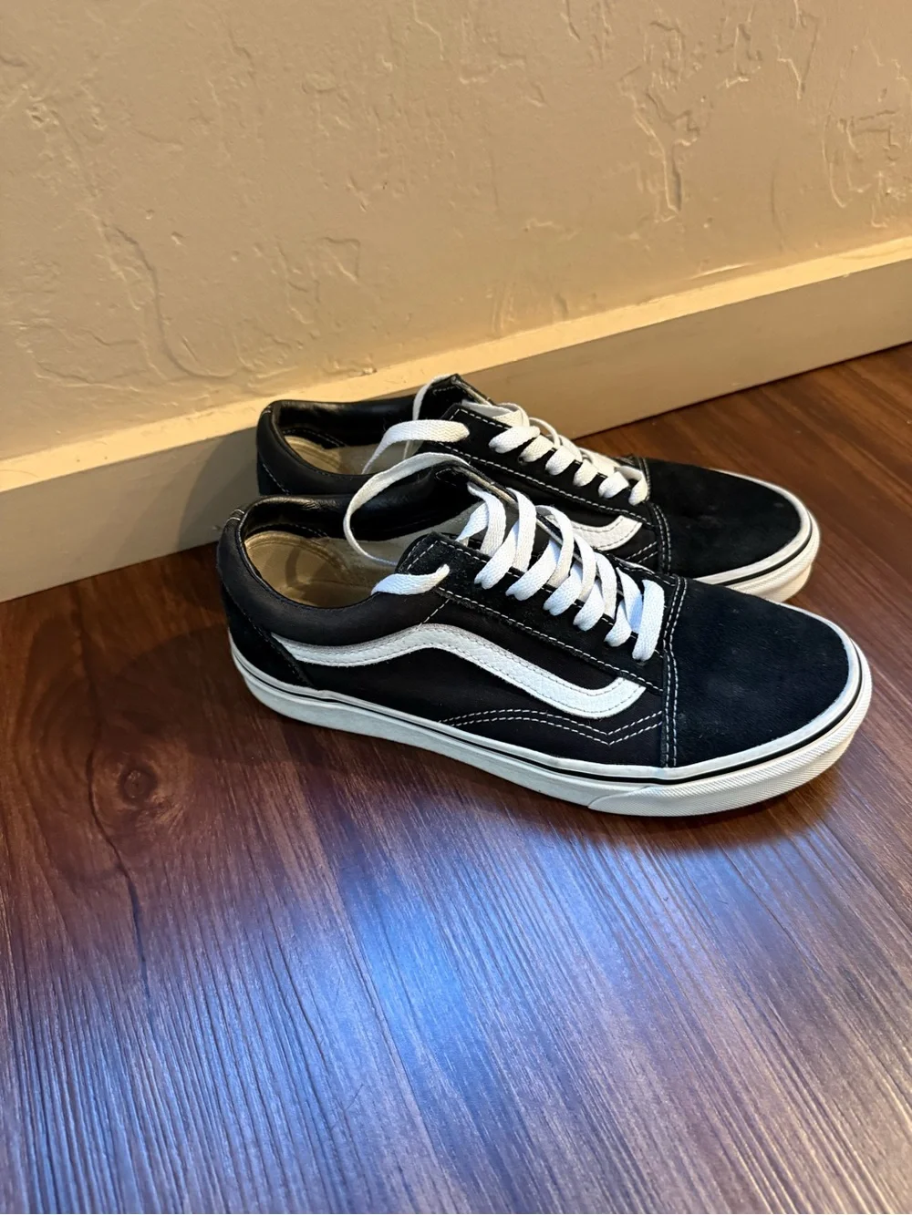 Vans Black and White Old Skool Low-Top Sneakers